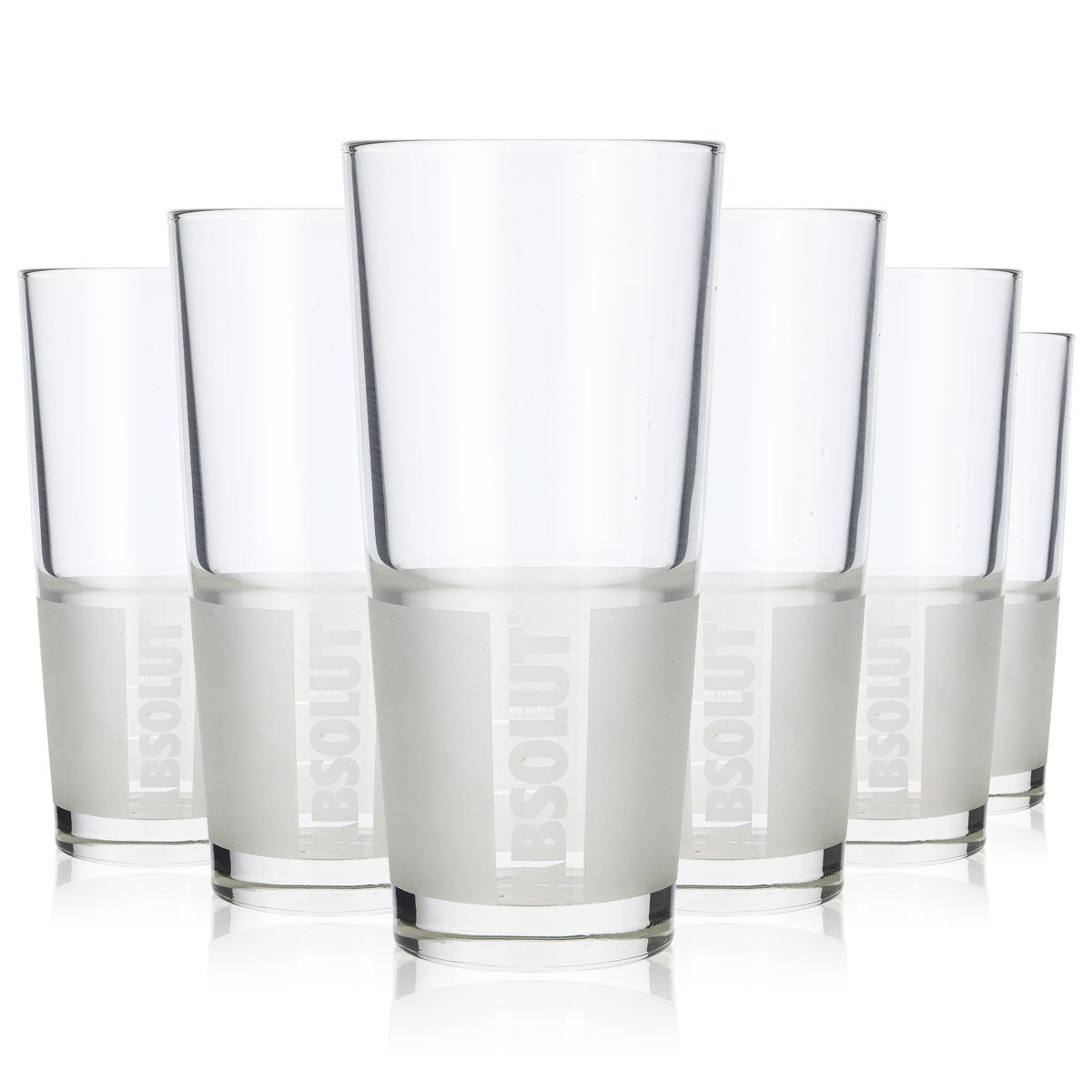 6x kieliszki do wódki Absolut Vodka 0,34 l Kieliszki do drinków długich Satynowane + pionowe logo – Widok 5