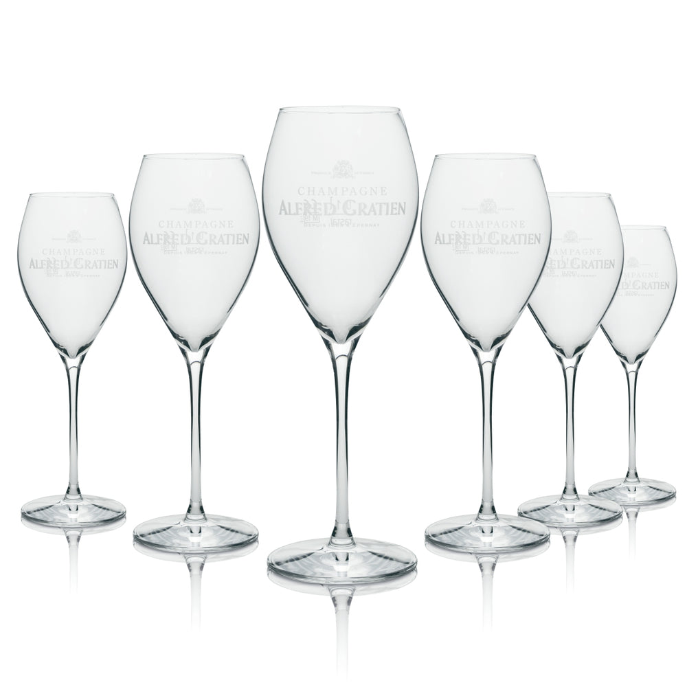 6x Alfred Gratien kieliszek do szampana białe logo 280ml rastal