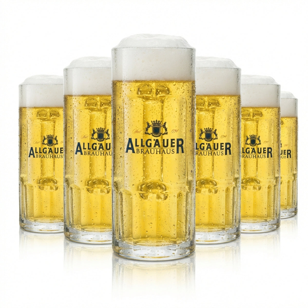 6x szklanka do piwa Allgäuer Brauhaus 0,5l kufel Seidel Henkel Brauerei Gastro Humpen