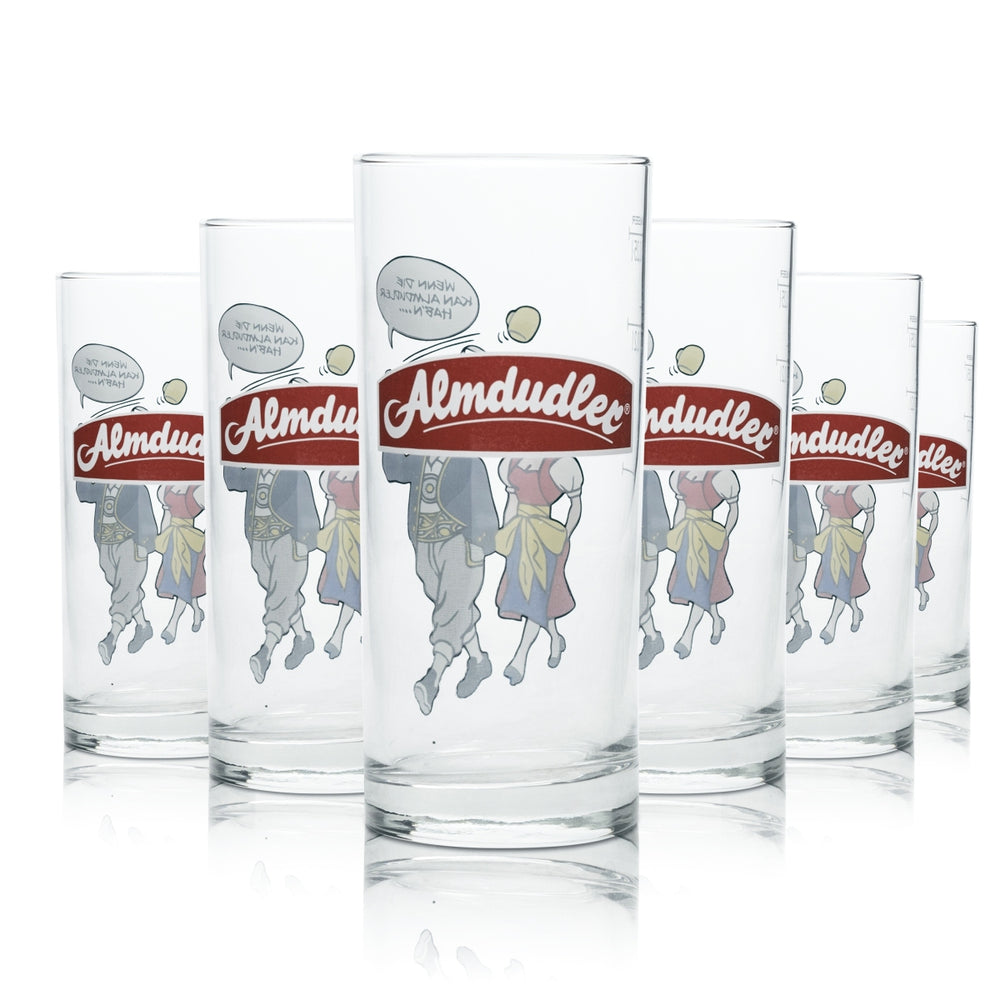6x Almdudler szklanka long drink 0.25l Mäser Alm Alpen kolekcjonerska szklanka do picia retro