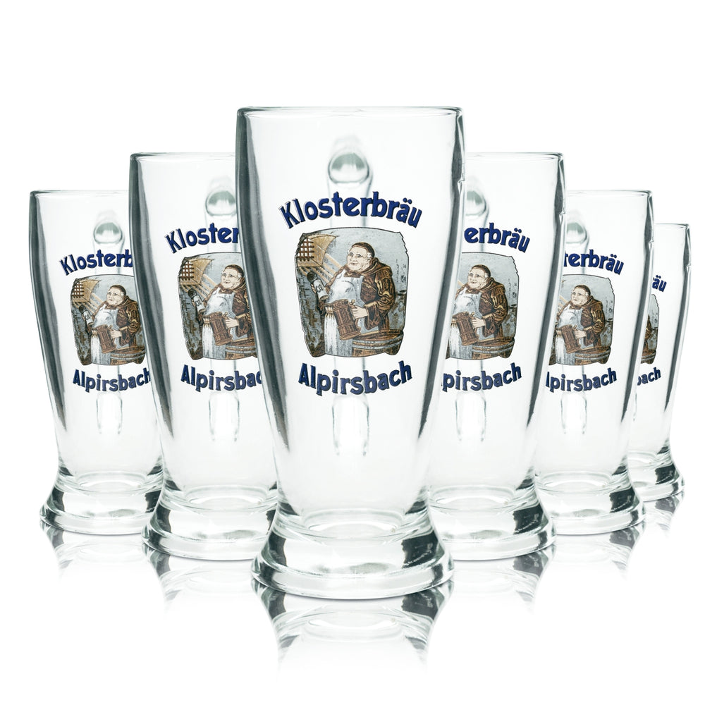 6x Alpirsbacher szklanka do piwa 0,5l pszenica kufel do piwa Klosterbräu Seidel szklanki pszenica