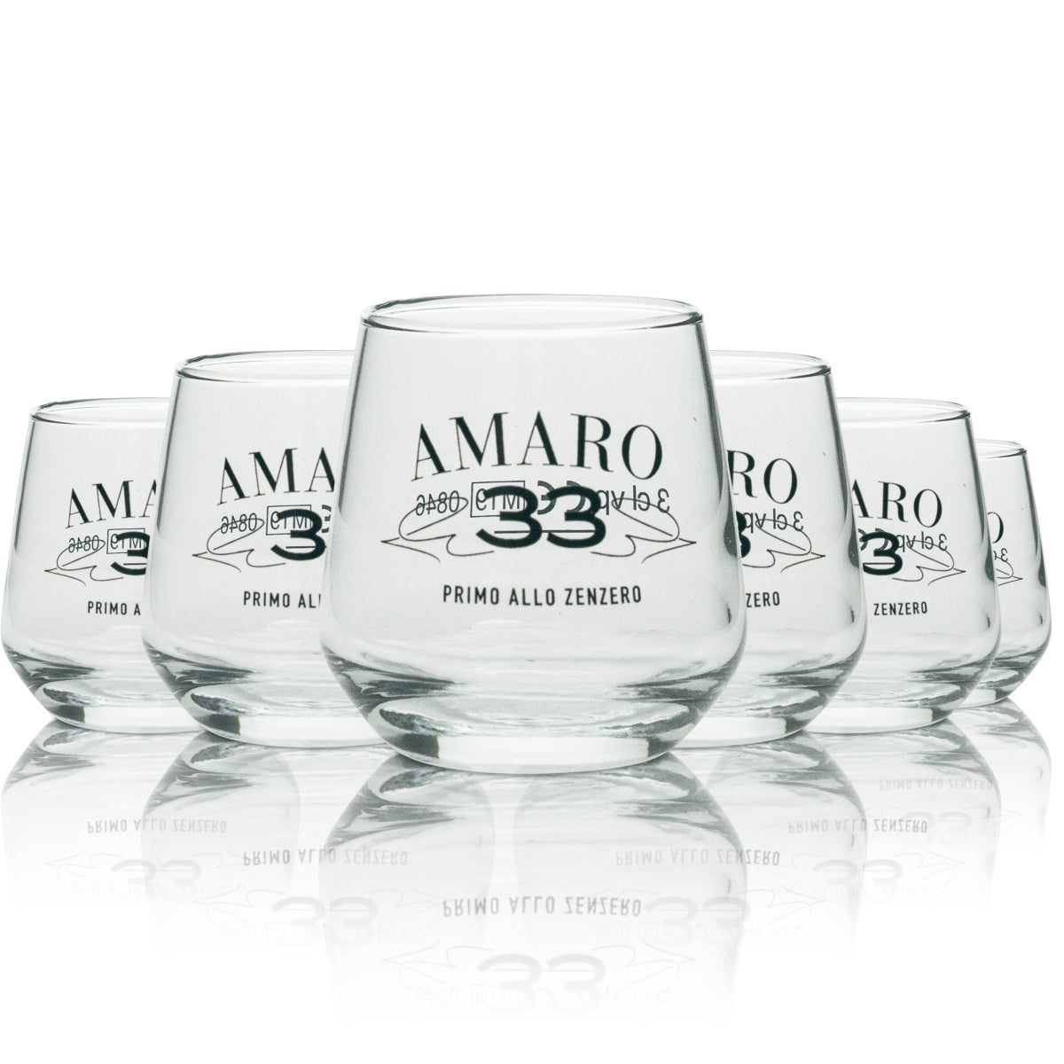6x Kieliszek do likieru Amaro Primo allo zenzero shot glass 3cl