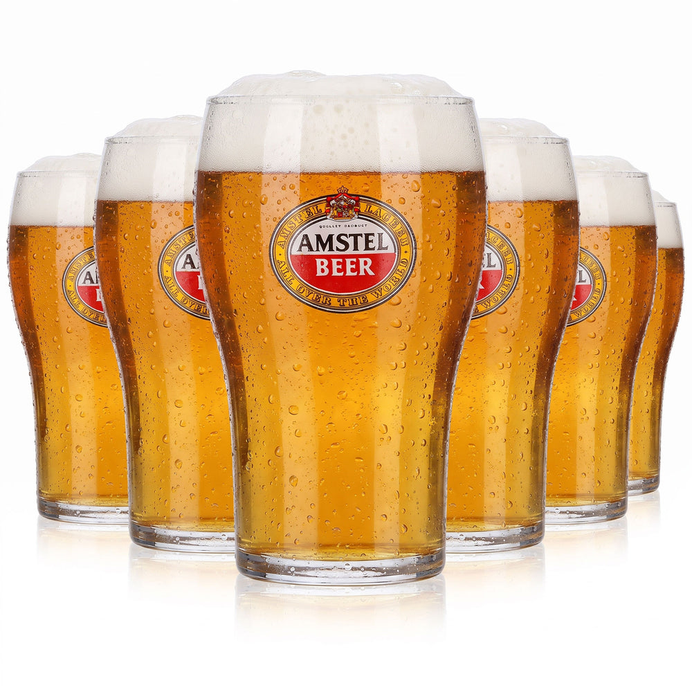 6 szklanek do piwa Amstel 0,3 l, kubki do piwa, szklanki do piwa Willibecher, szklanki typu tulipa (zestaw 6 sztuk)