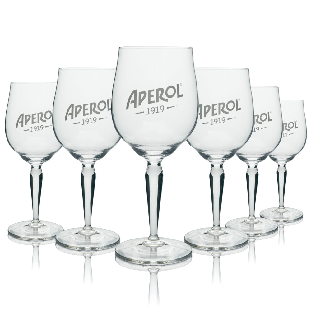 6x Aperol Spritz Signature Glass 0,53l Rare Old 1919 Logo Calice Kieliszki do aperitifu
