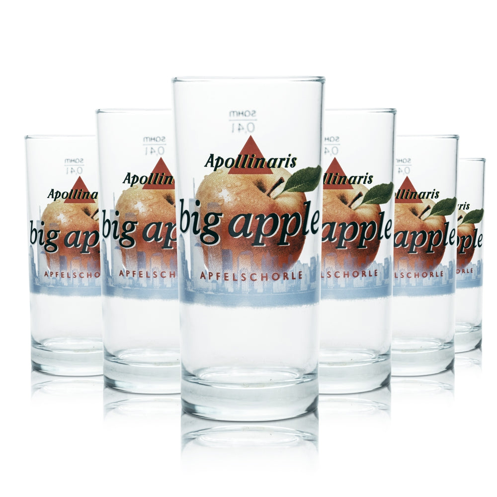 6x szklanki Apollinaris 0,4l szklanki Big Apple apple spritzer woda mineralna