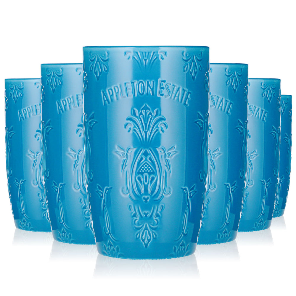 6 szklanek do rumu Appleton 0,35 l Maitai Tiki NIEBIESKIE KERAMICZNE ADM (zestaw 6 sztuk)