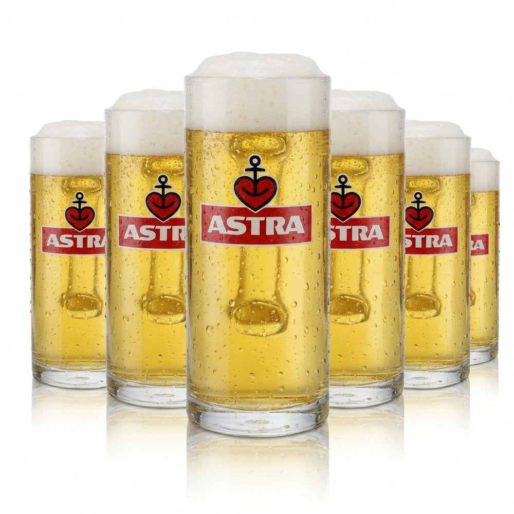 6x Astra Szklanka 0,4 l Kufel do piwa Zestaw szklanek Brauerei Hamburg Kiez Späti