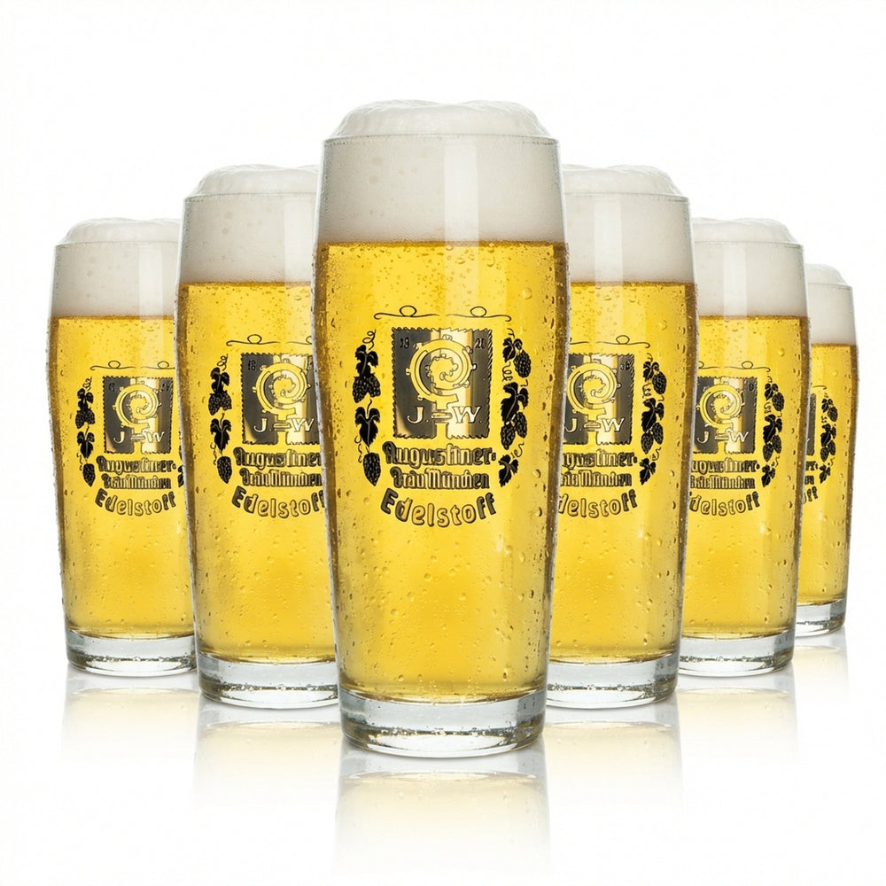 6x szklanka do piwa Augustiner 0,5l rastal ze złotą obwódką