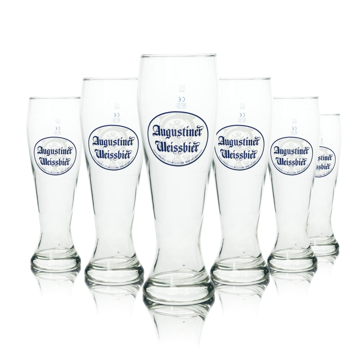 6x Augustiner Szklanka do piwa 0,5l Weissbier Weissach Rastal Hefe Weizen Szklanki do piwa