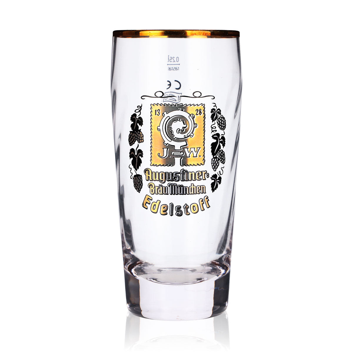 6 szklanek do piwa Augustiner 0,25 l Willibecher Edelstoff złote logo Gold – Widok 2