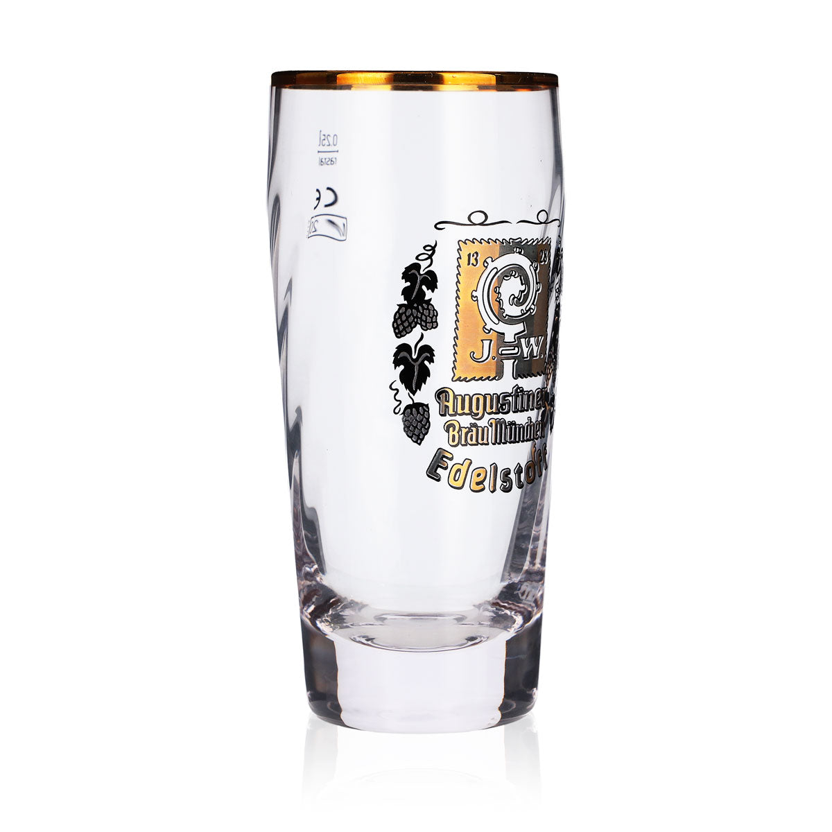 6 szklanek do piwa Augustiner 0,25 l Willibecher Edelstoff złote logo Gold – Widok 3