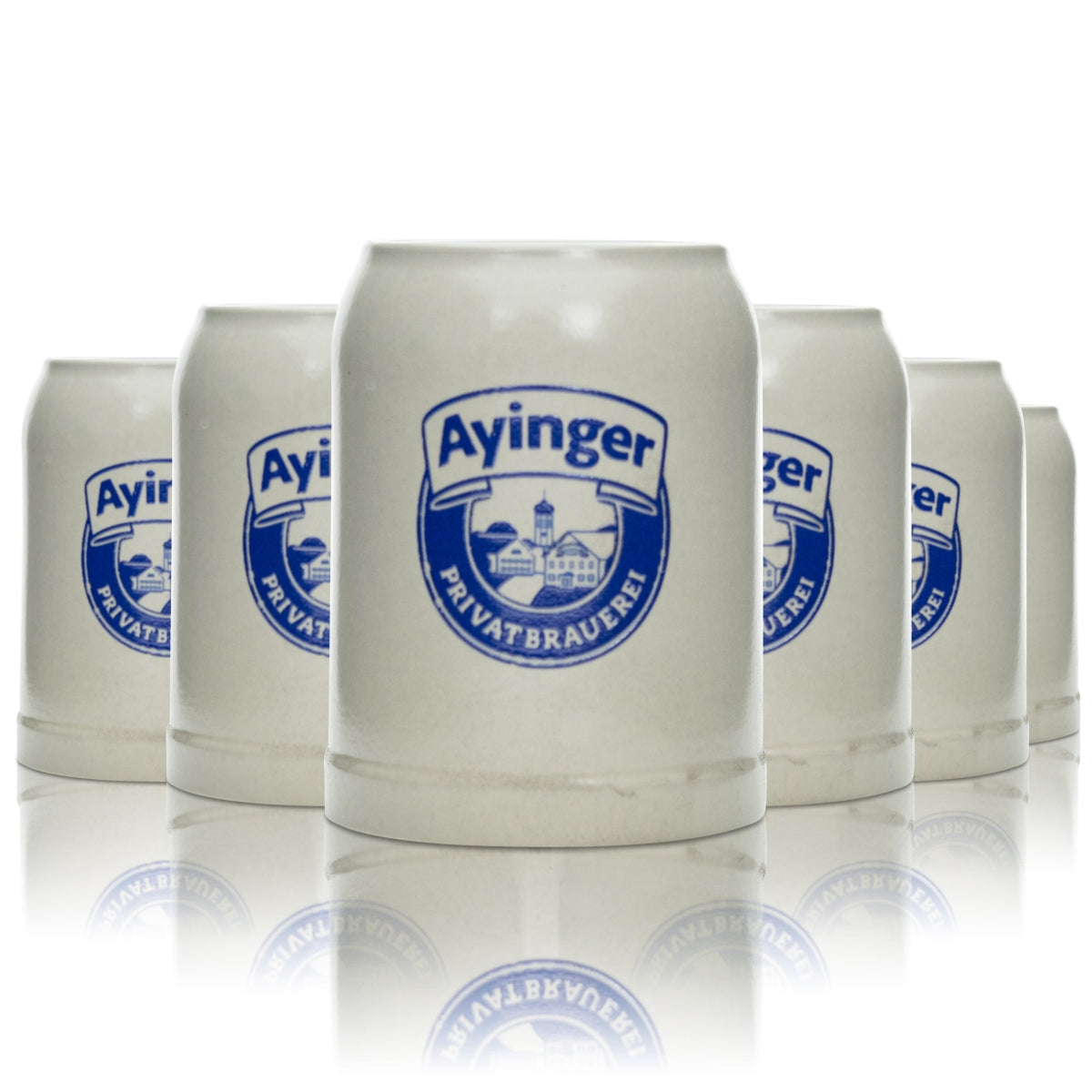 6x Ayinger kufel do piwa 0.5l gliniany uchwyt Seidel szklane dzbanki szklanki gliniane browar