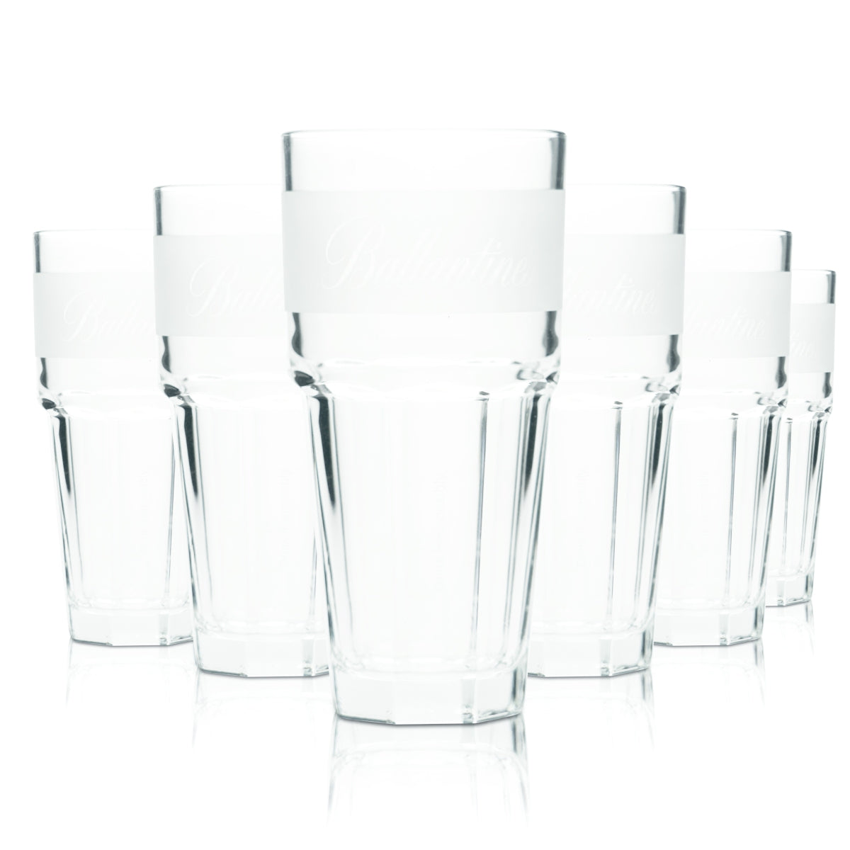 6x Ballantines Whiskey Glass 0.3l Longdrink Frosted Contour Bourbon Glasses Gastro