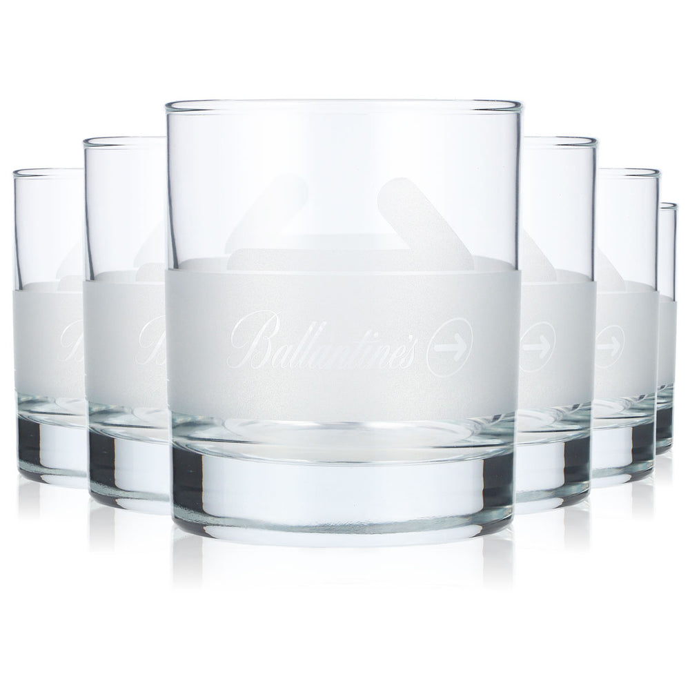 6 szklanek do whisky Ballantines o pojemności 0,3 l, model „Stolen from Ballantines” (zestaw 6 sztuk)