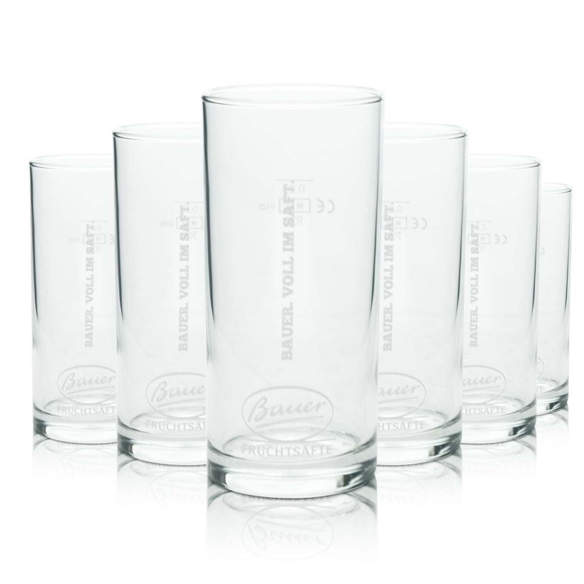 6x Bauer Juice Glass 0,2l Longdrink Amsterdam Mug Cocktail Glasses Gastro Bar