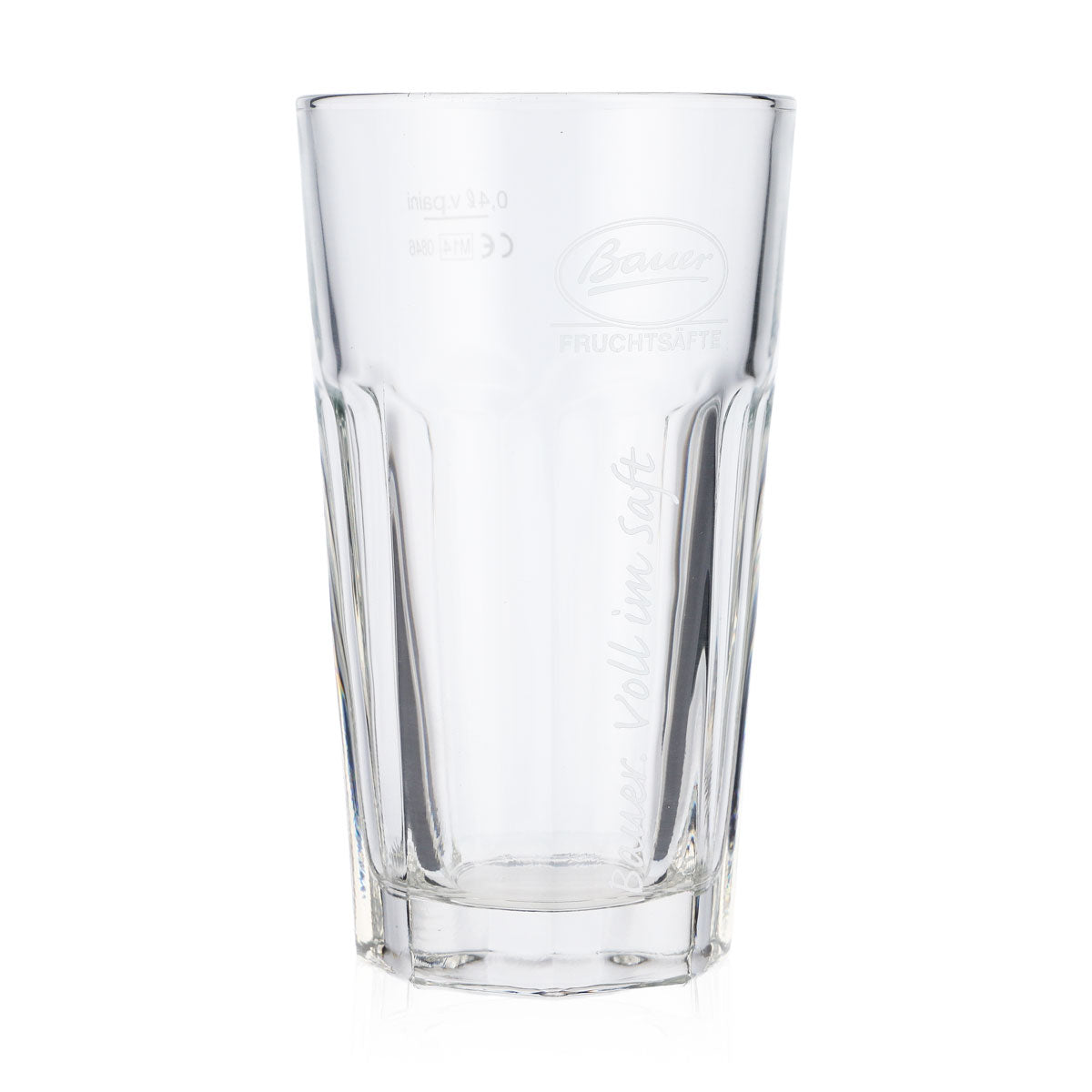 6x szklanki do soku Bauer 0,4 l Szklanka do soku Białe logo w pionie – Widok 3