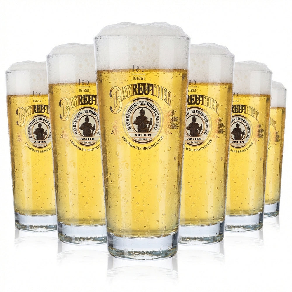 6x kufle do piwa Bayreuther Willibecher 0,5 l Frankonia Kufle ze złotym logo