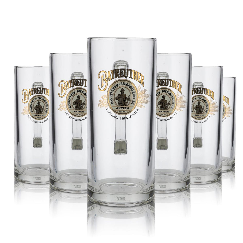 6x szkło Bayreuther Bierbrauerei 0.4l kufel do piwa kufel Seidel zestaw szklanek Gastro