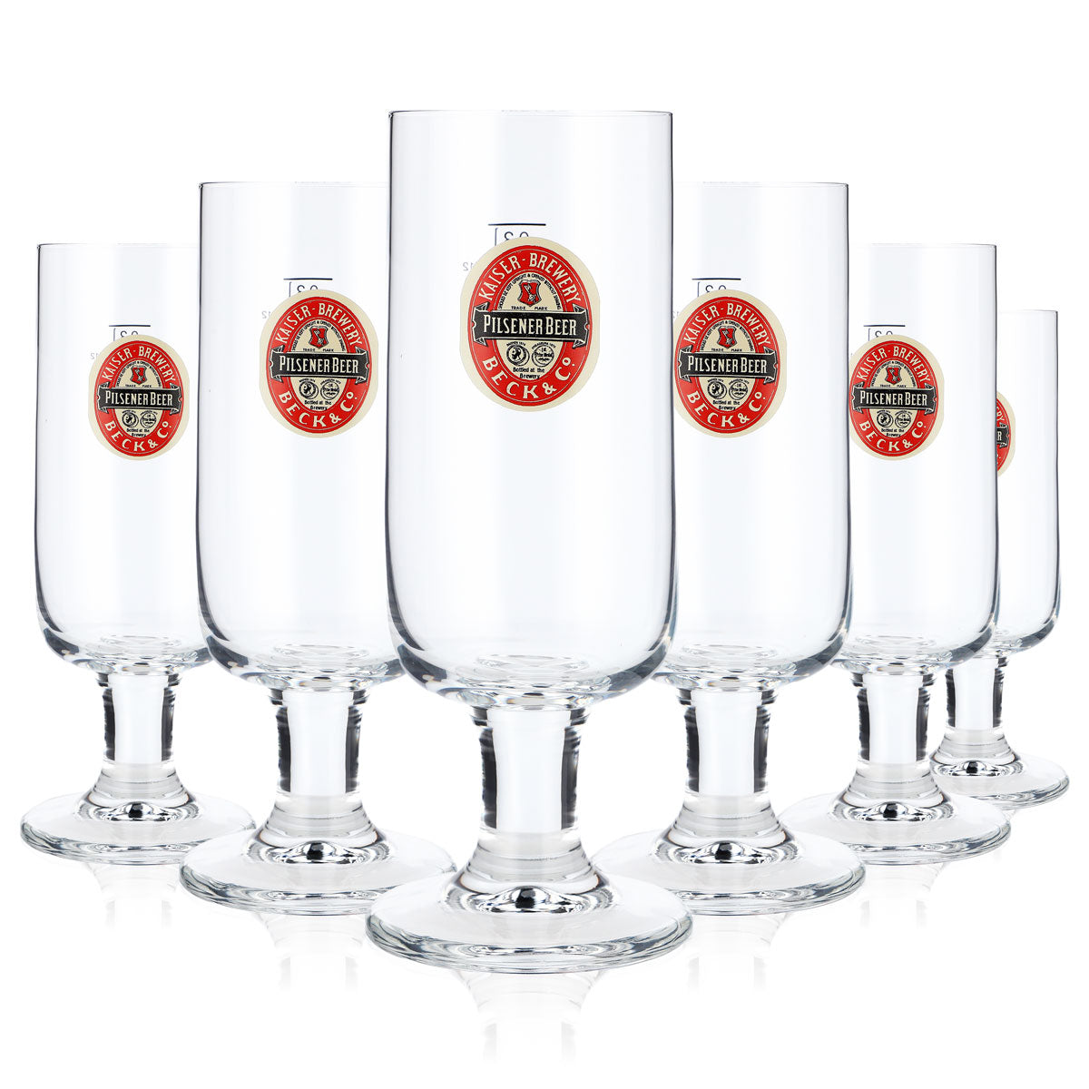 Zestaw 6 szklanek do piwa Beck's 0,3 l, puchar, logo retro „Pilsener Beer” (Ritzenhoff) – Widok 2