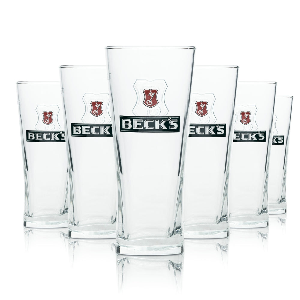 6x szklanka do piwa Becks 0,2 l Szklanki do piwa Henry Szklanki Kubki Relief Logo