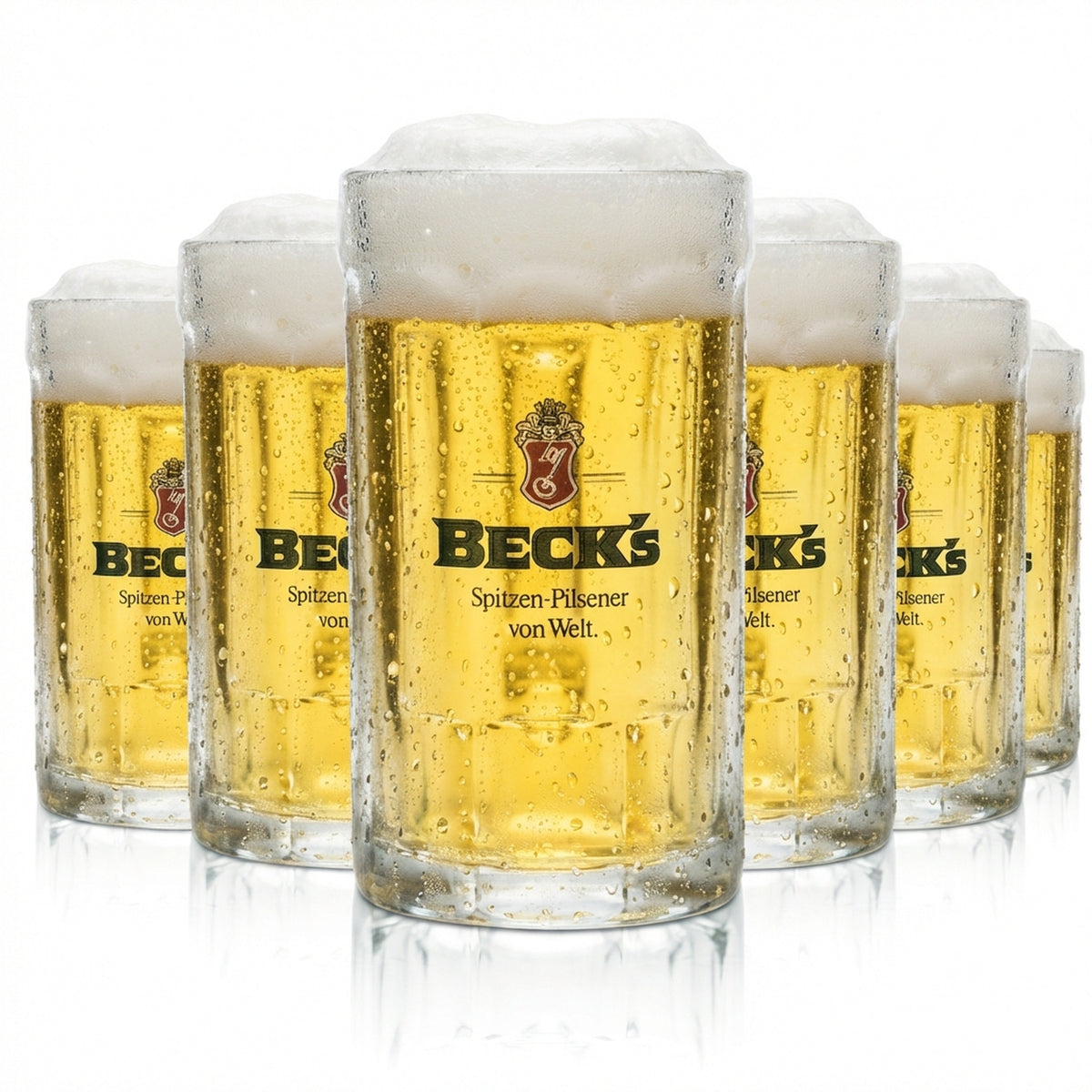 6x Becks szklanka do piwa 0,5l dzbanek relief Sahm Seidel stare logo relief szklanki dzbanki