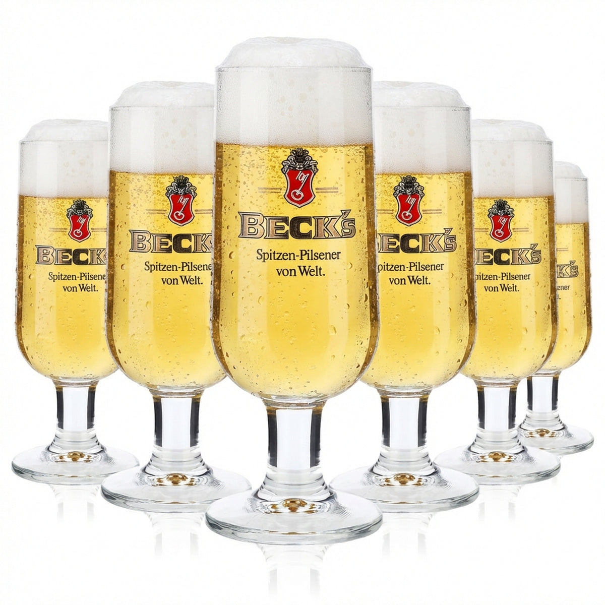 6x szklanki do piwa Becks 0,3 l szklanka typu puchar „Spitzen-Pilsener von Welt” RC