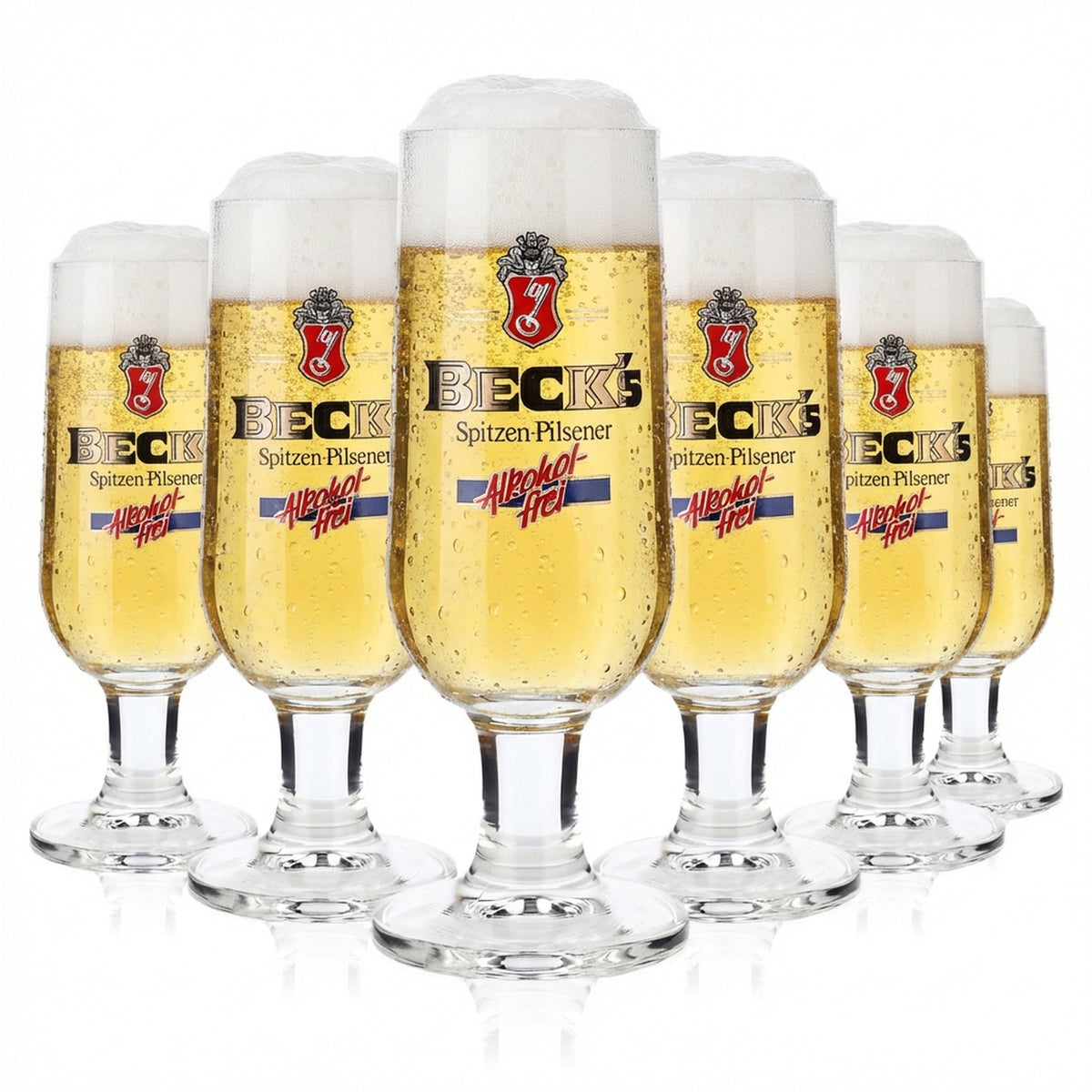 6x szklanki do piwa Becks Bier Pokal 0,2 l Ritzenhoff „Alkoholfrei” srebrne