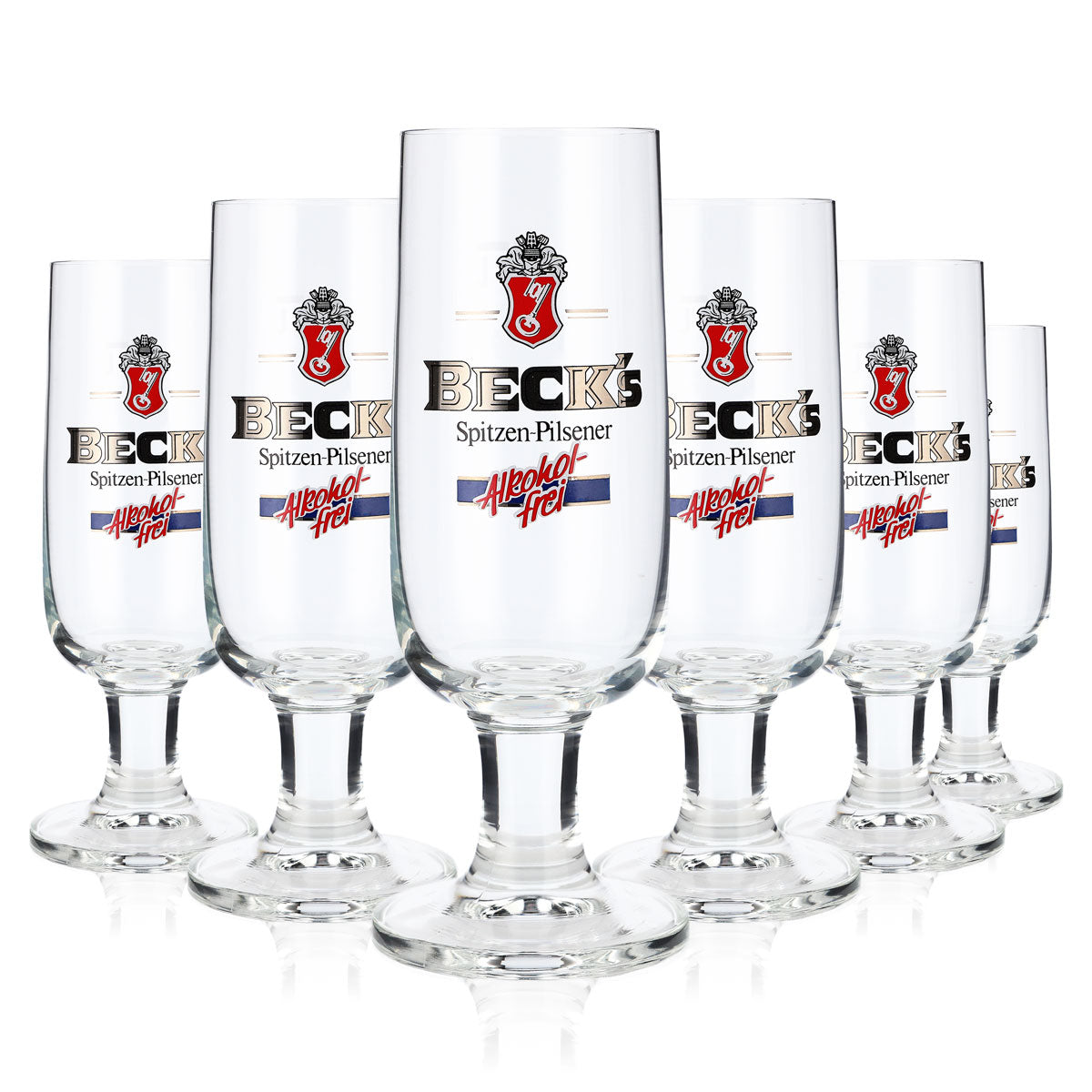 6x szklanki do piwa Becks Bier Pokal 0,2 l Ritzenhoff „Alkoholfrei” srebrne – Widok 5