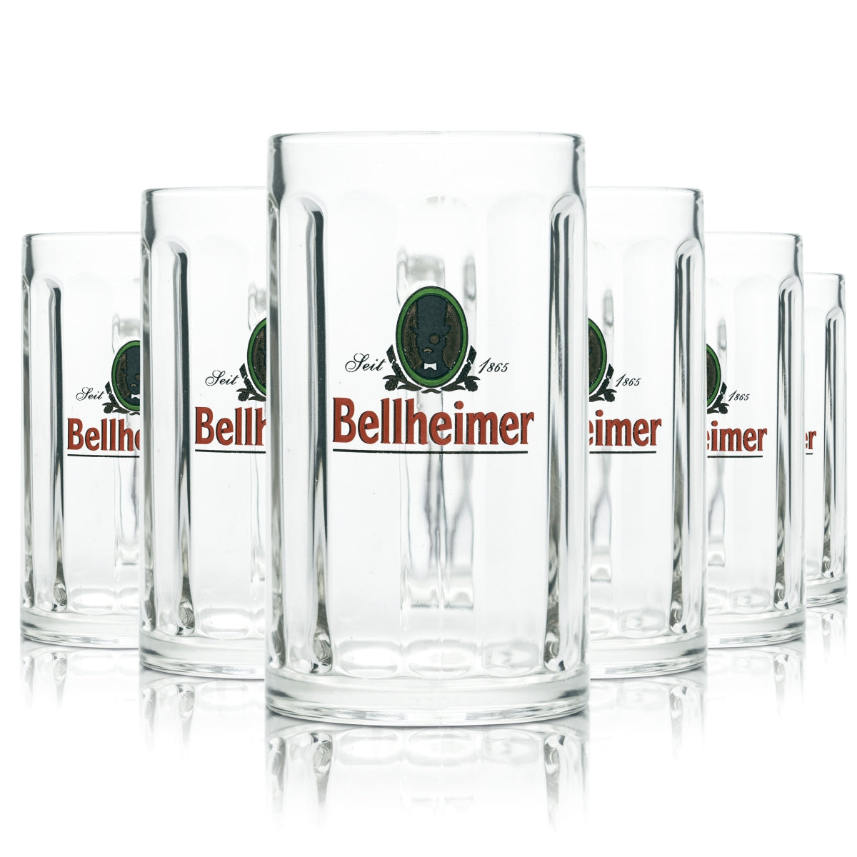6x szklanka Bellheimer 0,5l kufel konturowy do piwa szklanki Seidel browar Palatinate