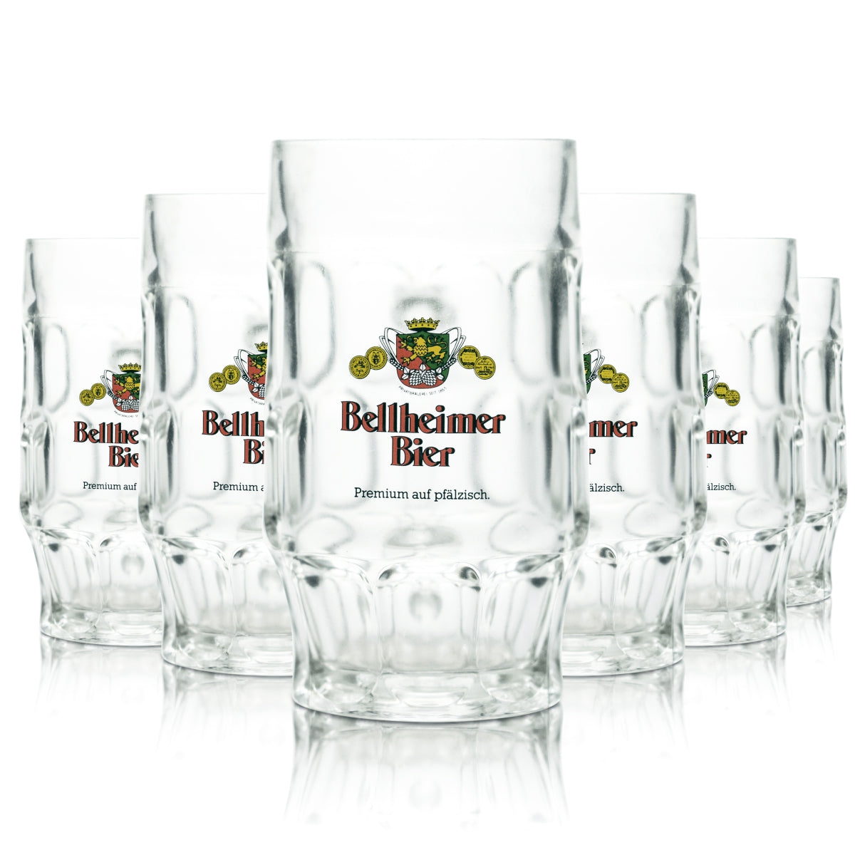 6x szklanka Bellheimer 0,5l kufel do piwa premium Palatinate browar Humpen Seidel szklanki