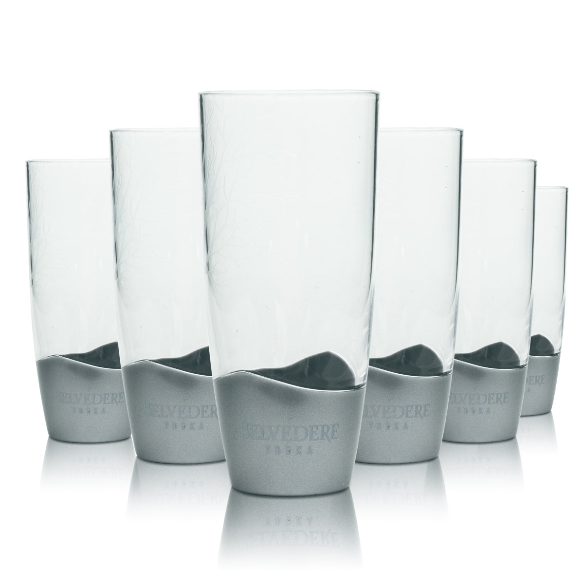 6x Belvedere vodka tumbler 0.3l wielokrotnego użytku plastikowe szklane kieliszki relief tumbler bar