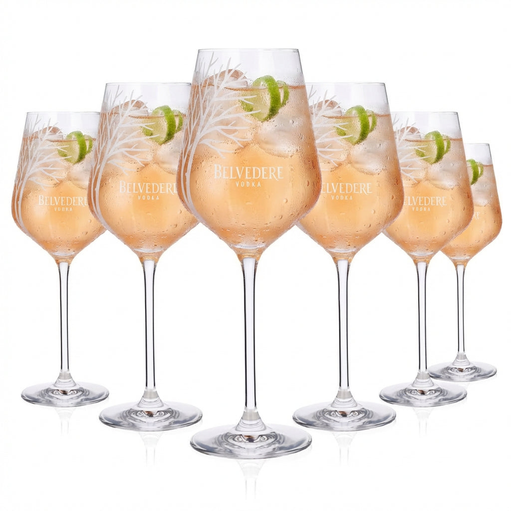6x kieliszek do wódki Belvedere 0,44 l Kieliszki koktajlowe Kieliszki do wódki „Signature Spritz”