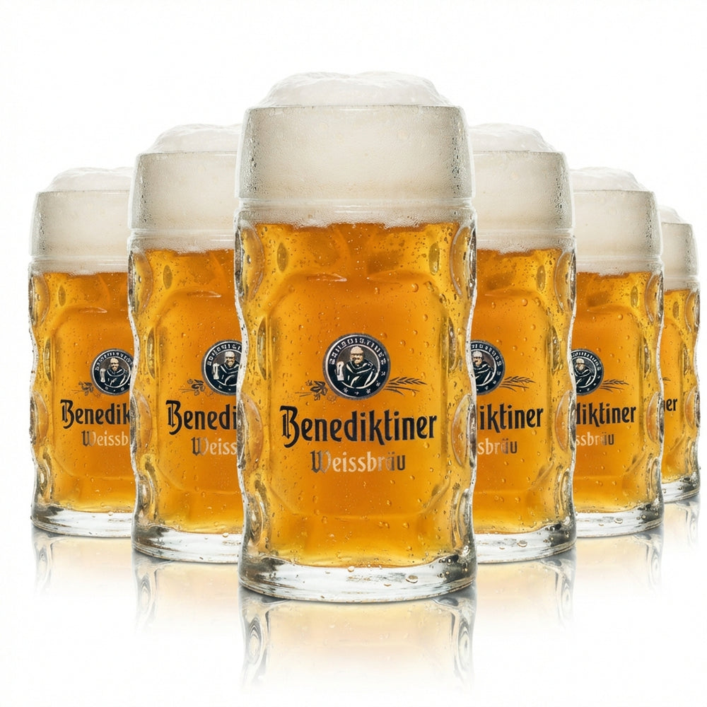 6x Benediktiner Weissbräu szklanka do piwa 0,3l kufel Isar Seidel uchwyt szklanki kufle