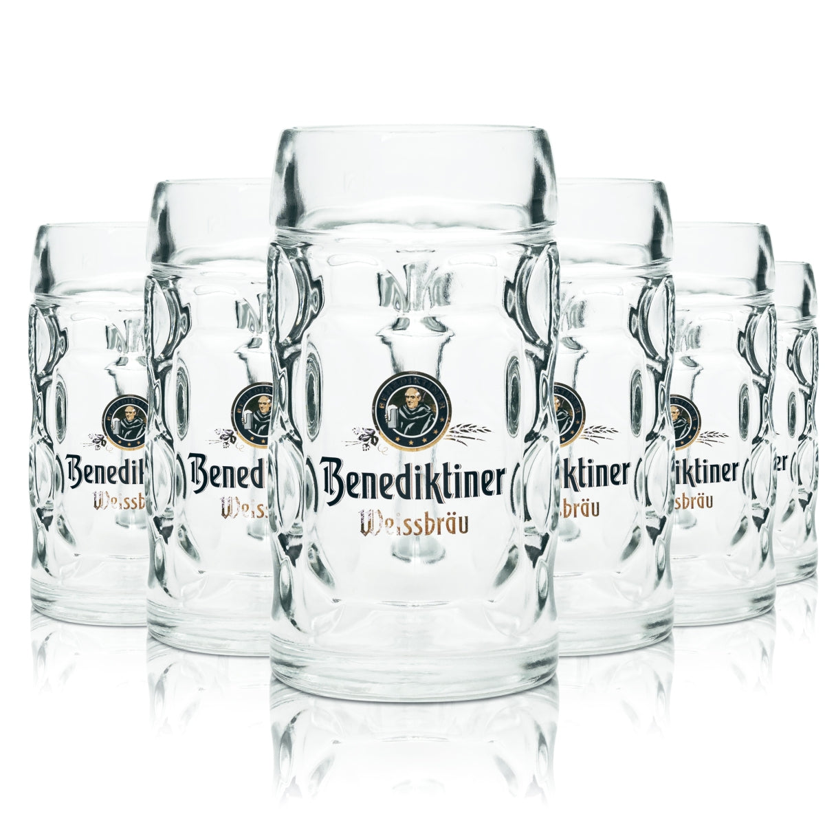 6x szklanka do piwa Benediktiner Weissbräu 0,5 l Krug Isar Seidel Henkel Szklanki Kufle