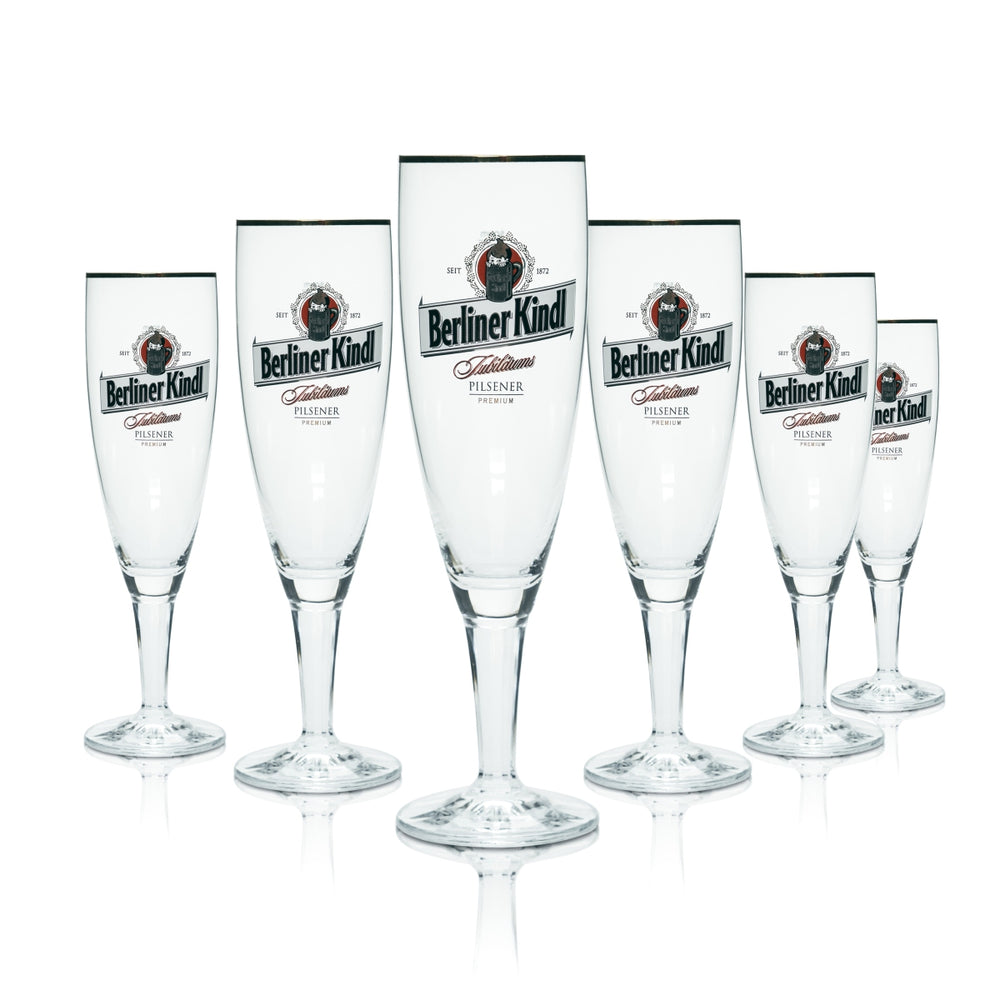 6x Berliner Kindl szklanka do piwa 0,3l kieliszek tulipan szklanki złoty brzeg browar Pilsener