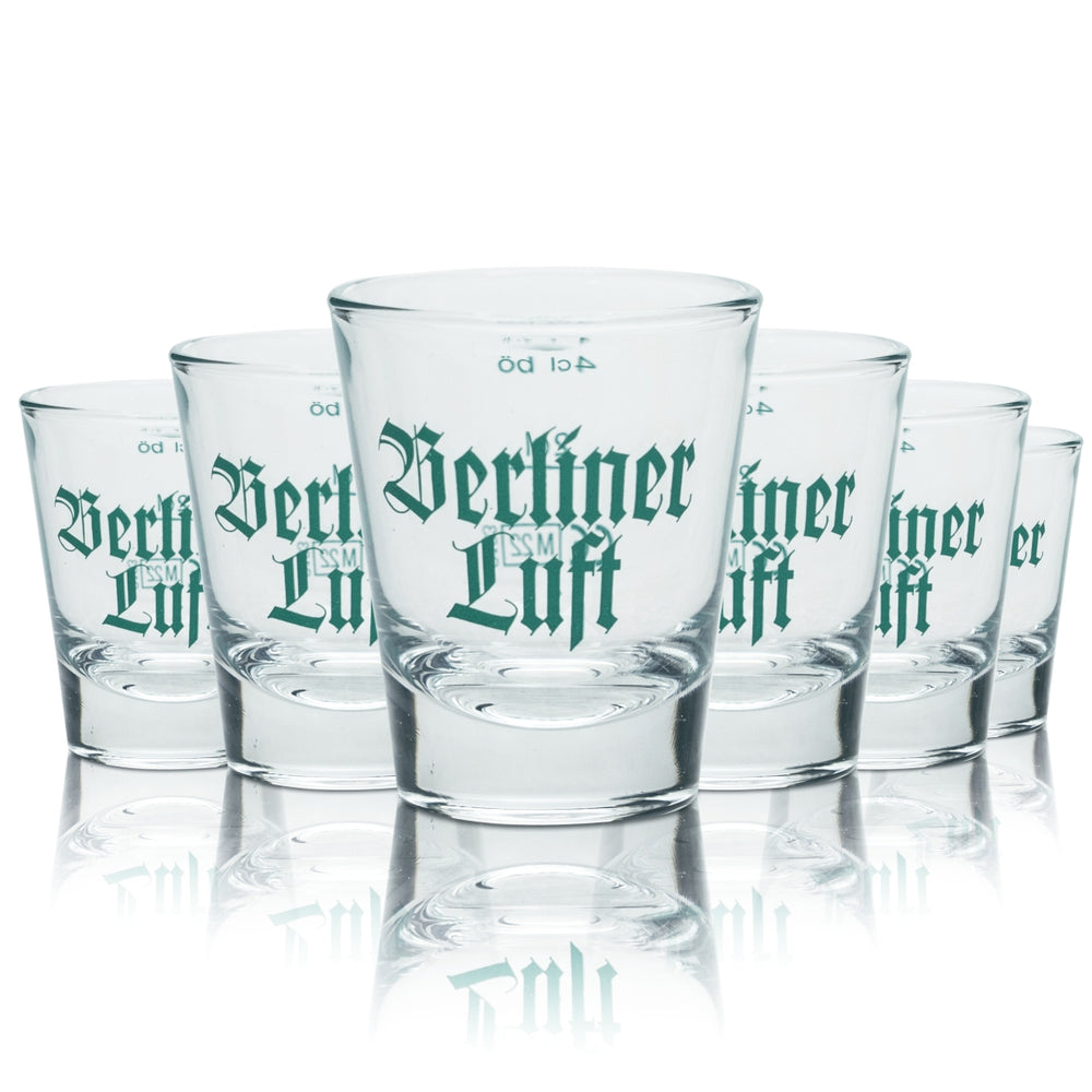 6x szklanka Berliner Luft 4cl kieliszki do sznapsa Stamper Kurze Shot Pfeffi Gastro dąb