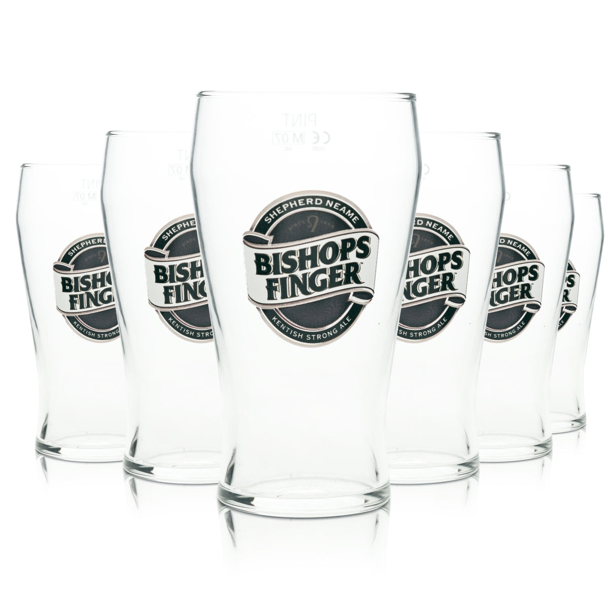 6x Szklanka do piwa Bishops Finger 0,5l Kufel Pinta Shepherd Neame Szklanki do piwa Ale One