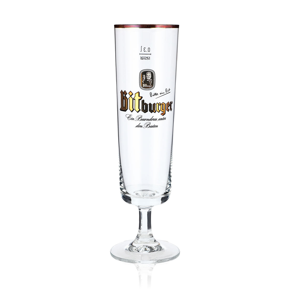 6x szklanki do piwa Bitburger Exclusive Tulpen 0,3 złota obwódka – Widok 2