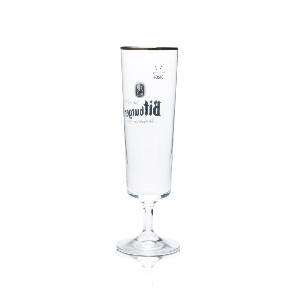 6x Bitburger Beer Glass 0,2l Goblet Tulip Gold Rim Szklanki Browar Gastro Pils Bar – Widok 3