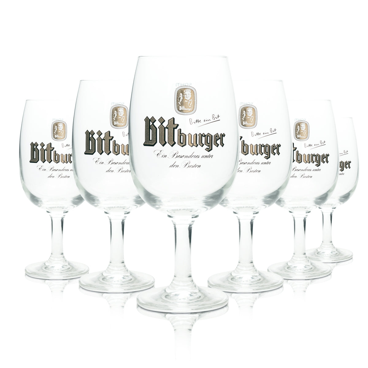 6x szklanka do piwa Bitburger 0,4 l Gaston Pokal Sahm Tulpe Szklanki Pils Export Browar