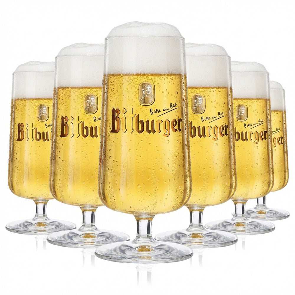 6x szklanki do piwa Bitburger Szklanki typu puchar 0,2 l Szklanki do piwa z chipem NFC Rastal