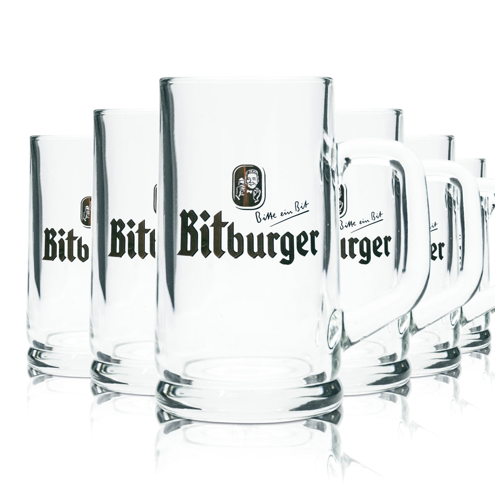 6x Szklanka Bitburger 0,25l Kufel do piwa Seidel Pils Szklanki kalibrowane Gastro Bar