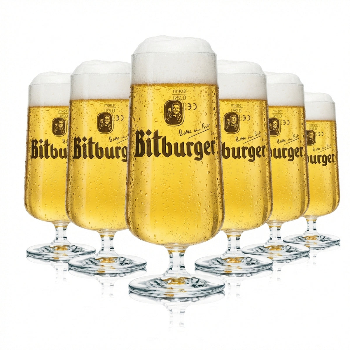 6x Bitburger szklanka 0.25l goblet tulipan piwo pilzner szklanki Gastro Geeicht pub bar