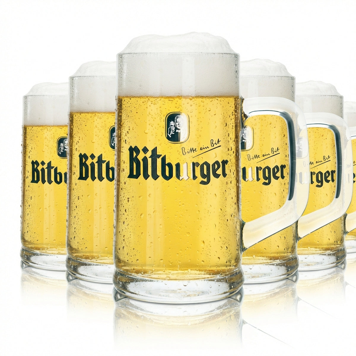 6x szklanka Bitburger 0,5 l kufel Seidel Humpen piwo Pils uchwyt szklanki gastronomiczne pub