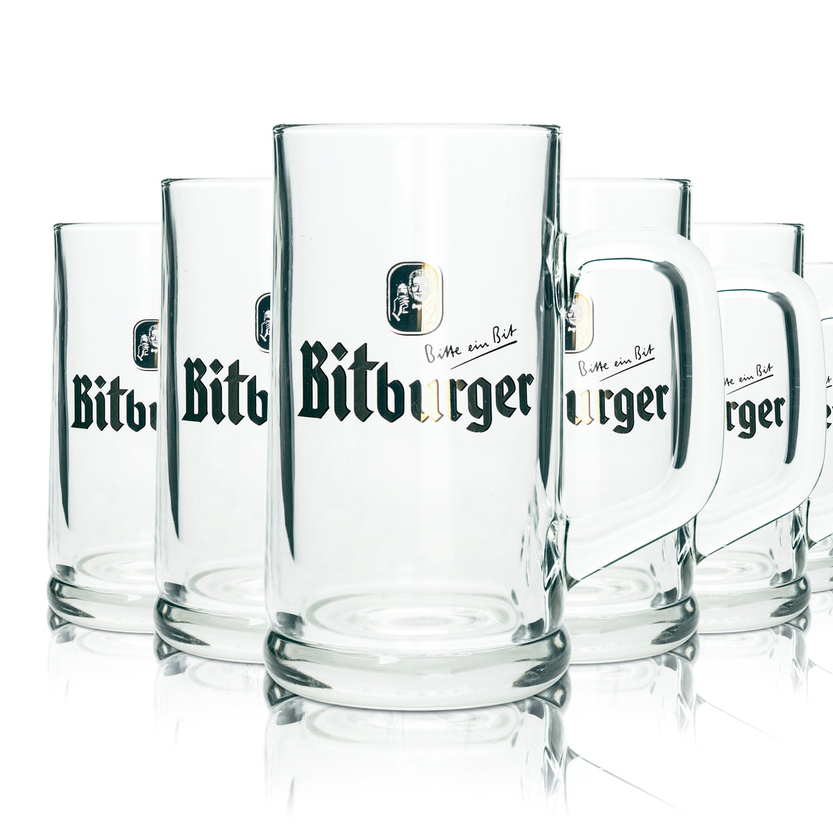 6x szklanka Bitburger 0,5 l kufel Seidel Humpen piwo Pils uchwyt szklanki gastronomiczne pub – Widok 4