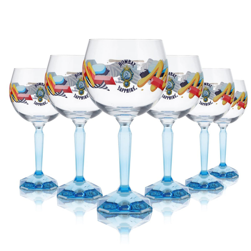 6x Bombay Sapphire Szklanka 0,48 l Szklanka balonowa Stir Creativity Edycja specjalna Gin Tonic
