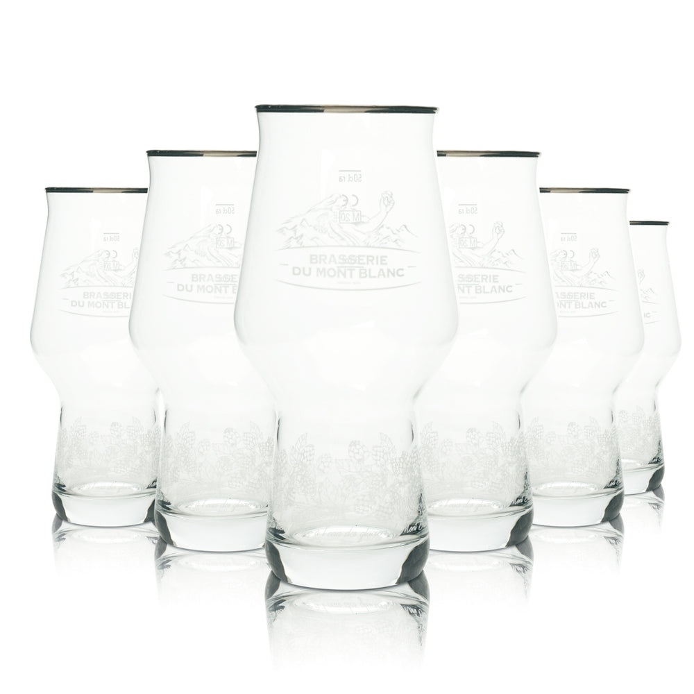 6x Brasserie Du Mont Blanc Szklanka do piwa 0,5l Kufel Craft Master One Szklanki do piwa