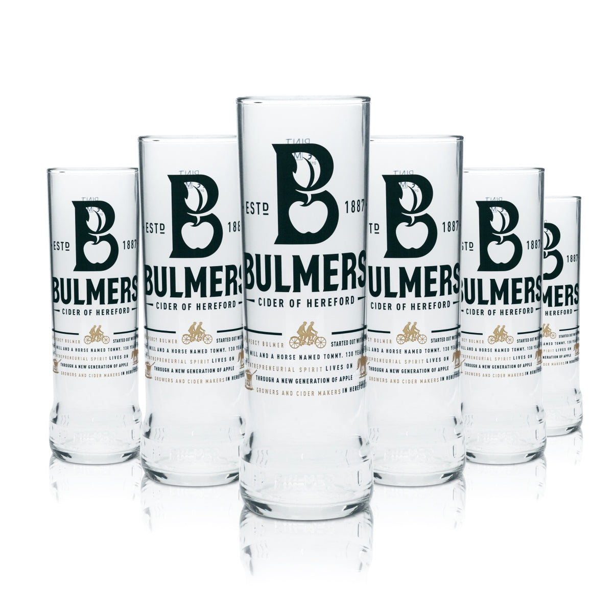 6x Bulmers Cider Glass 0,57l Pint Goblet Beer Glasses Gastro UK Britain Beer Pub