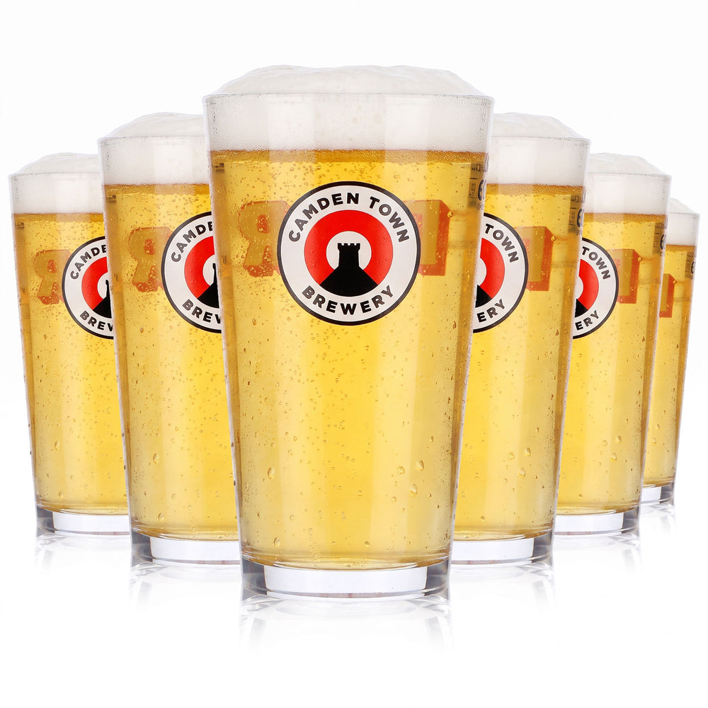 6 szklanek do piwa Camden Town Brewery o pojemności 0,25 l „Willi Becher Beer” (z Londynu) (zestaw 6 sztuk)