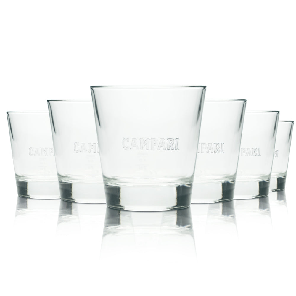 6x Campari Liqueur Glass 0.2l Tumbler Mug Longdrink Aperitif Vermouth Glasses Bar